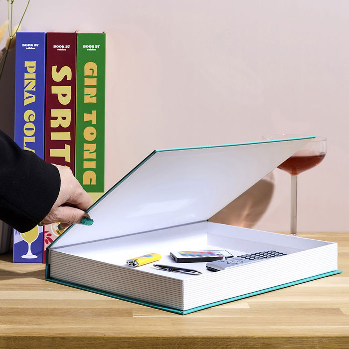 Home Deco Factory Libro-Caja Deco Cócteles Gin tonic Sex on the beach Piña colada Spritz Almacenamiento Decorativo 25x4.5x33cm