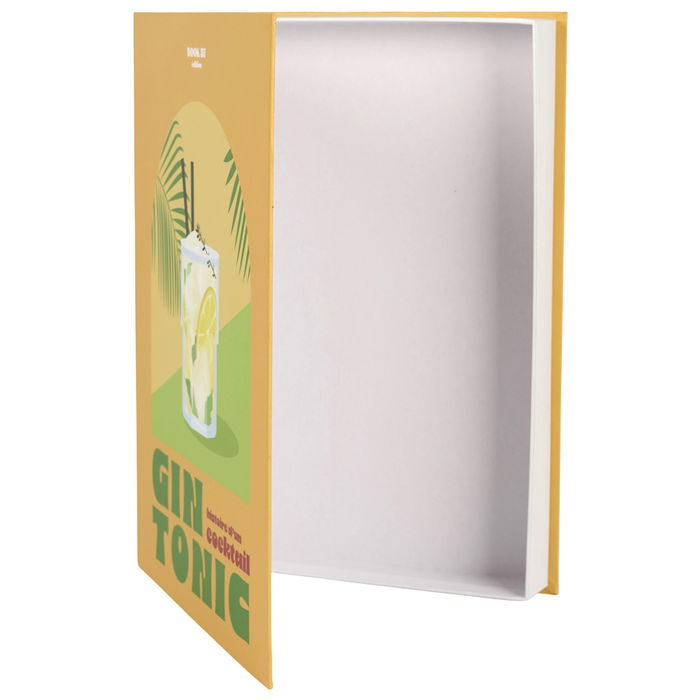 Home Deco Factory Libro-Caja Deco Cócteles Gin tonic Sex on the beach Piña colada Spritz Almacenamiento Decorativo 25x4.5x33cm