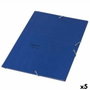 Fabrisa Carpeta de cartón azul tamaño folio con cierre de gomas
