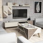 Hanah Home Conjunto de Muebles de Salón Crema, Mueble TV, Mesa Centro, Estantería, Estante Pared, Diseño Moderno Floral, Melamina 18mm