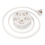 EDM Base Múltiple 5 Tomas Schuko con Interruptor, 1.5 m Cable H05VV-F 3G1.5 mm², 16A 250V~, Ranura Recoge Cable, Blanca