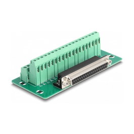 DeLOCK 66914 Adaptador D-Sub 37 pines hembra a bloque de terminales para carril DIN