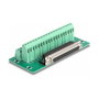 DeLOCK 66914 Adaptador D-Sub 37 pines hembra a bloque de terminales para carril DIN