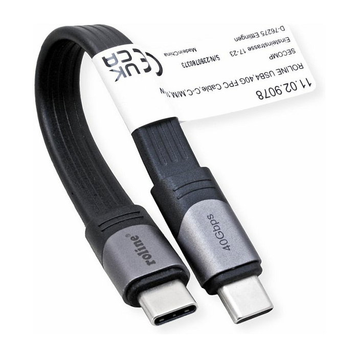 ROLINE Cable USB4 Gen 3x2 USB C a USB C 40 Gbit/s Negro ROLINE Cable USB4 Gen 3x2 USB C a USB C 40 Gbit/s Negro