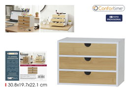 Confortime Cajones de Ordenación Bambú 3 White
