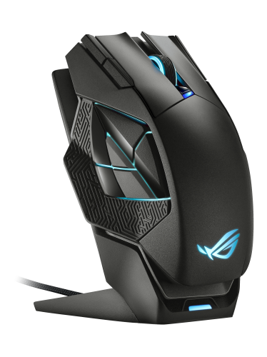 Asus ROG Spatha X Ratón Gaming RF Wireless+USB Type-A Óptico 19000 DPI Negro 90MP0220-BMUA00