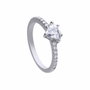 Diamonfire Anillo de Plata de Ley con Circonita Solitaria Gris Talla 16