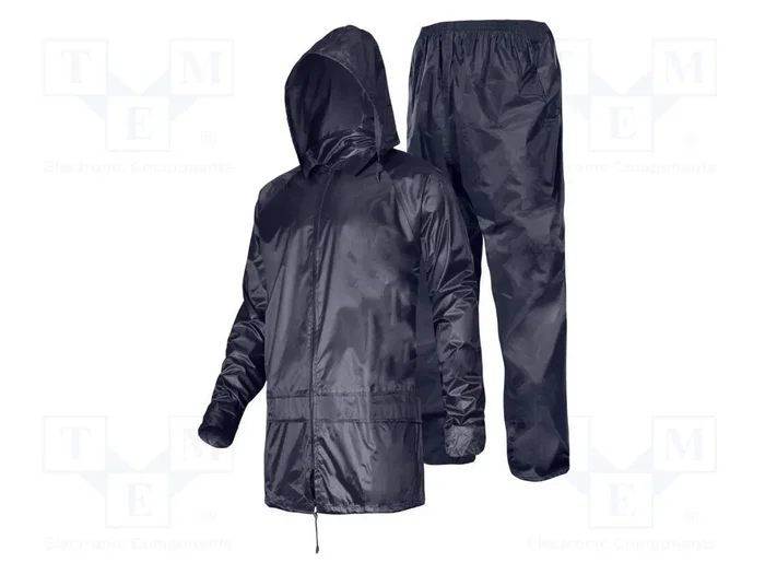 LAHTI PRO Conjunto Impermeable con Capucha Azul Marino XL LAHTI PRO Conjunto Impermeable con Capucha Azul Marino XL