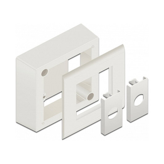 DeLOCK Carcasa de montaje en superficie para módulos Easy 45, 82 x 82 mm, blanco