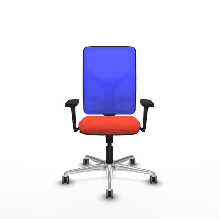 PIQUERAS Y CRESPO Silla de oficina Motilla con mecanismo Sincro, Tela Naranja oscuro y Malla Azul PIQUERAS Y CRESPO Silla de oficina Motilla con mecanismo Sincro, Tela Naranja oscuro y Malla Azul