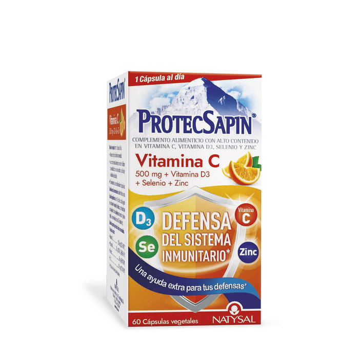 NATYSAL PROTECSAPIN Vitamina C 500 mg + D3 + Selenio + Zinc 60 cápsulas NATYSAL PROTECSAPIN Vitamina C 500 mg + D3 + Selenio + Zinc 60 cápsulas