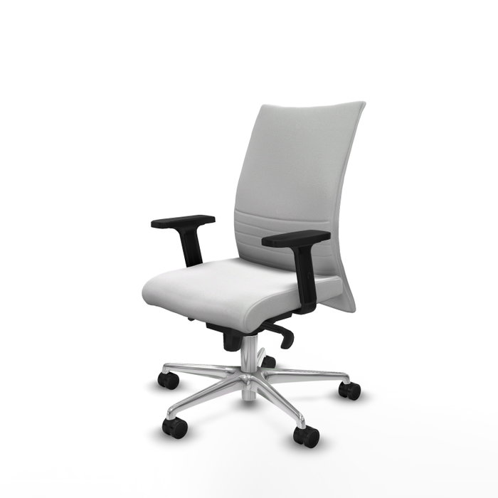 PIQUERAS Y CRESPO Silla Albacete Confidente Blanca con Mecanismo Sincro y Base de Aluminio