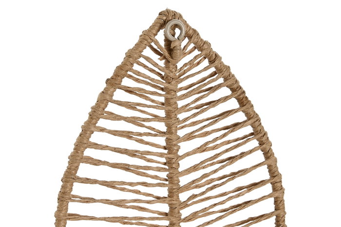 DKD Home Decor Perchero Pared Tropical Natural Yute Metal Set de 3 Piezas 4 x 26 x 12 cm