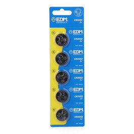 Edm Pila Botón Litio CR2032 3V Ø20x3.2mm Blister 5 Unidades