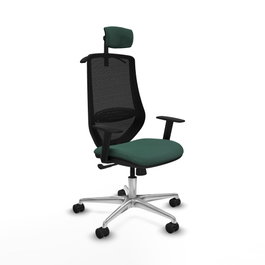 PIQUERAS Y CRESPO Silla de oficina Mardos con mecanismo Sincro, Verde botella y Negro