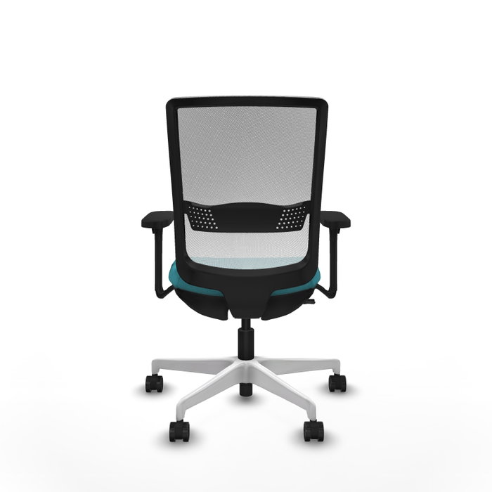 PIQUERAS Y CRESPO Silla de oficina Haches con mecanismo Sincro/Traslack, Tela Turquesa y Malla Blanca PIQUERAS Y CRESPO Silla de oficina Haches con mecanismo Sincro/Traslack, Tela Turquesa y Malla Blanca