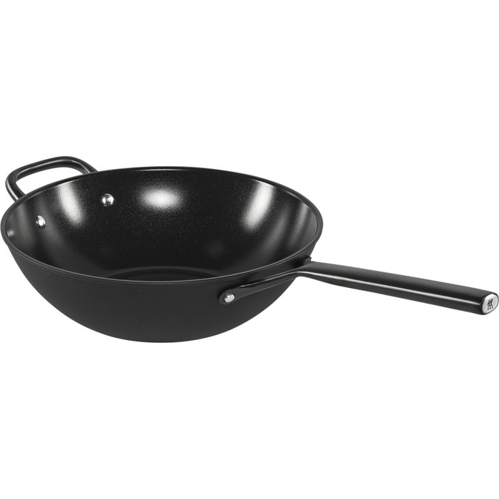 Zwilling Milano Wok de 30 cm con Tapa de Vidrio, Negro Zwilling Milano Wok de 30 cm con Tapa de Vidrio, Negro