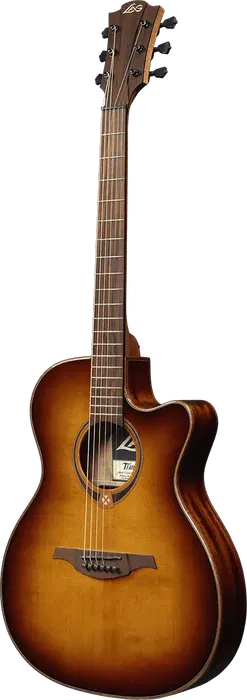LAG Guitarra Acústica Auditorium Slim Cutaway 118 A/E - Brown Shadow | Electroacústica Tapa Cedro Rojo Macizo, Fondo Khaya, Acabado Brillante