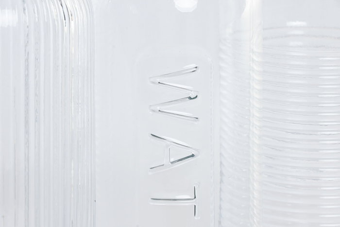 DKD Home Decor Botella Basicos Cristal Transparente Bambu 1L (12 Unidades) 8.6 x 27 x 8.6 cm