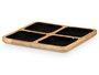 Giftdecor Bandeja Cuadrada 4 Espacios Madera Mango Negro 31 x 31 x 3 cm (Set de 6)