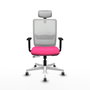 PIQUERAS Y CRESPO Silla de oficina Haches Rosa y Blanco