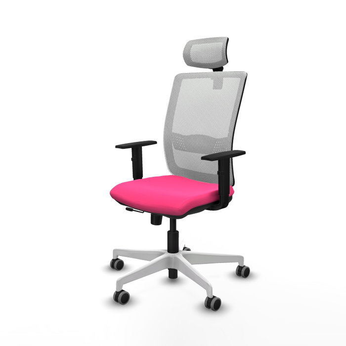 PIQUERAS Y CRESPO Silla de oficina Haches Rosa y Blanco