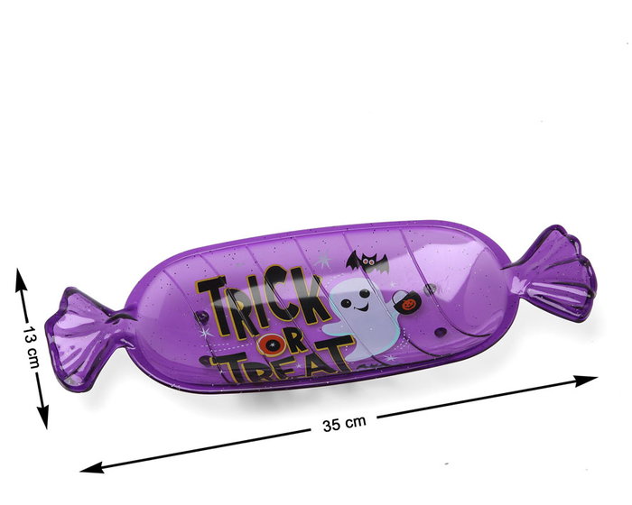 Plataforma Halloween Caramelo Morado Fantasmales Murciélagos 35x13 cm Plataforma Halloween Caramelo Morado Fantasmales Murciélagos 35x13 cm