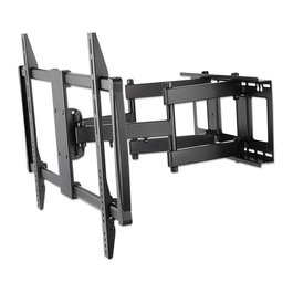 MANHATTAN Soporte de pared articulado para TV, pantallas de 60" a 100", carga 80 kg, VESA 200x200 a 900x600 mm, negro