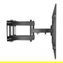 MANHATTAN Soporte de pared articulado para TV, pantallas de 60" a 100", carga 80 kg, VESA 200x200 a 900x600 mm, negro