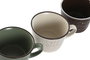 DKD Home Decor Set de 3 Tazas de Gres Coffee Relieve de 260ml