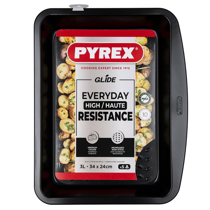 Fuente Rectangular Horno Acero Glide Pyrex® 34x24 cm