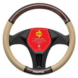 Momo Funda de Volante Luxury Wood Beige 38-39cm