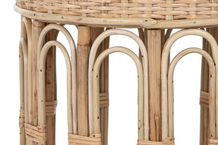 DKD Home Decor Set de 2 Mesitas Auxiliares de Mimbre Natural DKD Home Decor Set de 2 Mesitas Auxiliares de Mimbre Natural
