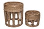 DKD Home Decor Set de 2 Mesitas Auxiliares de Mimbre Natural