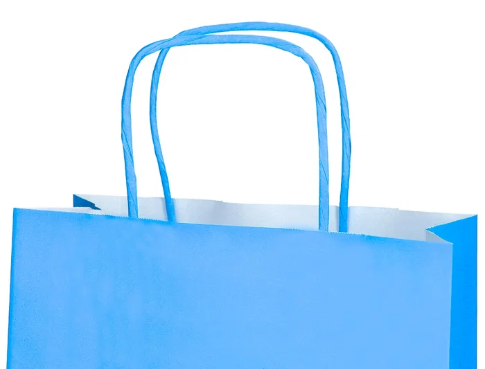 Q-connect Bolsa Papel Celeste M con Asa Retorcida 270x370x120 mm