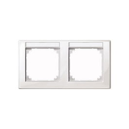MERTEN 471219 PWS Rahmen 2f m Beschriftungsträger glänzend - Marco para interruptor 2 módulos con portainscripción brillante