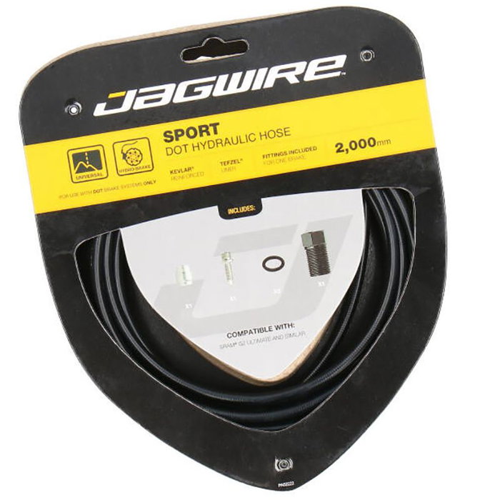 Jagwire Latiguillo Hidráulico de Aceite DOT 2000mm - Compatible con SRAM Guide, Avid Juicy - Negro Jagwire Latiguillo Hidráulico de Aceite DOT 2000mm - Compatible con SRAM Guide, Avid Juicy - Negro