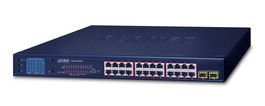 Planet GSW-2620VHP Switch 24 Puertos PoE Gigabit 10/100/1000T 802.3at + 2 SFP 1000X con LCD