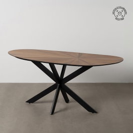 Ixia Mesa de Comedor Natural-negro DM-Metal 178 x 80 x 77 cm
