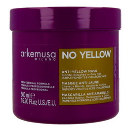 Arkemusa No Yellow Mascarilla 500ml Mascarilla Profesional con Pigmentos Violetas para Cabello Rubio o Decolorado que Neutraliza Reflejos Amarillos