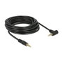 DeLOCK 84743 Cable Jack 3,5 mm 4 Polos Macho a Macho Angular Negro 5 m