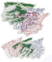 Faibo Plantilla Mapa España 15x12,5 cm, Pack de 3 unidades