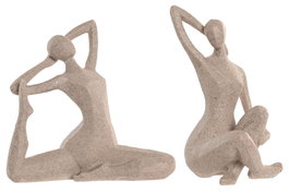 DKD Home Decor Figura de Resina Mujer Beige Surtido de 2