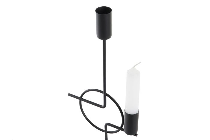 DKD Home Decor Candelabro Moderno Negro Gris 6 x 36 x 14 cm (4 Unidades)