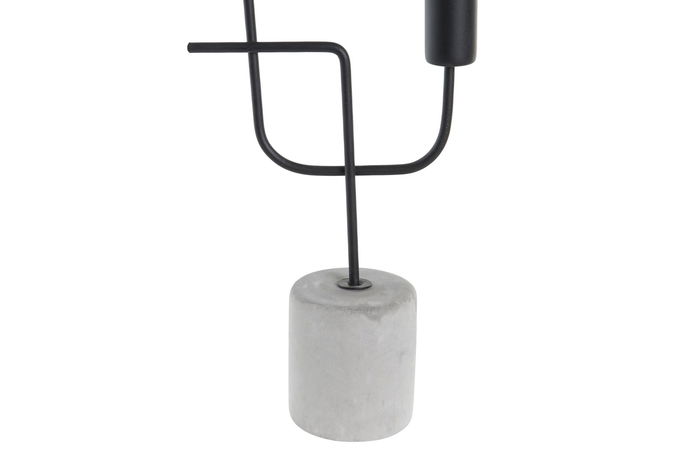 DKD Home Decor Candelabro Moderno Negro Gris 6 x 36 x 14 cm (4 Unidades)