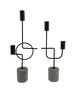 DKD Home Decor Candelabro Moderno Negro Gris 6 x 36 x 14 cm (4 Unidades)