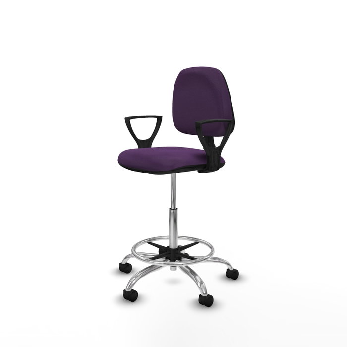 PIQUERAS Y CRESPO Taburete Isso CP Bali morado con brazos fijos PIQUERAS Y CRESPO Taburete Isso CP Bali morado con brazos fijos