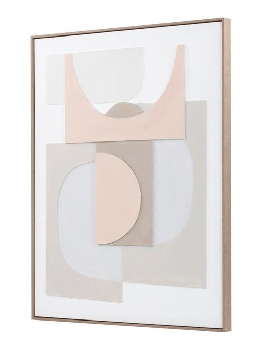 DKD Home Decor Cuadro Abstracto Lienzo Pino Blanco Gris Beige 4.5 x 102 x 82 cm (2 Unidades)