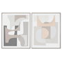 DKD Home Decor Set de 2 Cuadros Abstractos de Lienzo y Pino 82x102 cm