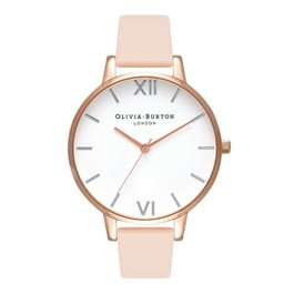 Olivia Burton OB16BDW21 con esfera blanca y correa rosa
